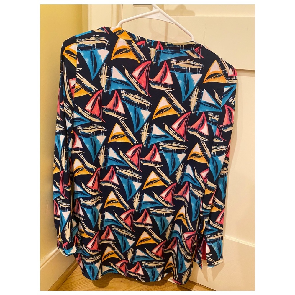 CHICO’S Reversible pullover coastal sails print